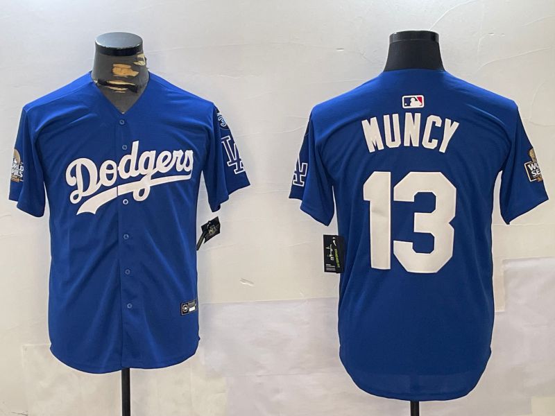 Men Los Angeles Dodgers 13 Muncy Blue Game 2024 Nike MLB Jersey style 11204